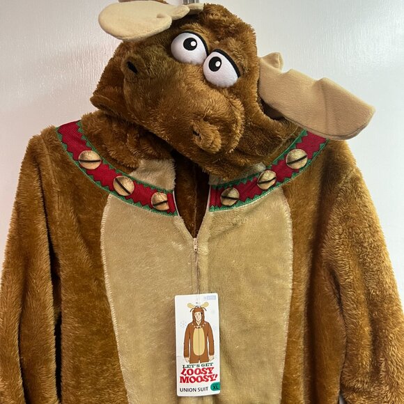 Briefly Stated Let's Get Moosy Union Suit Holiday - Christmas Sz XL NWT - Picture 5 of 5